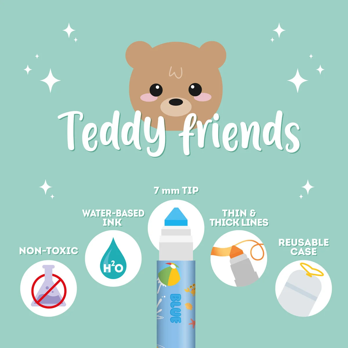 12  feutres Teddy friends - Photo 4