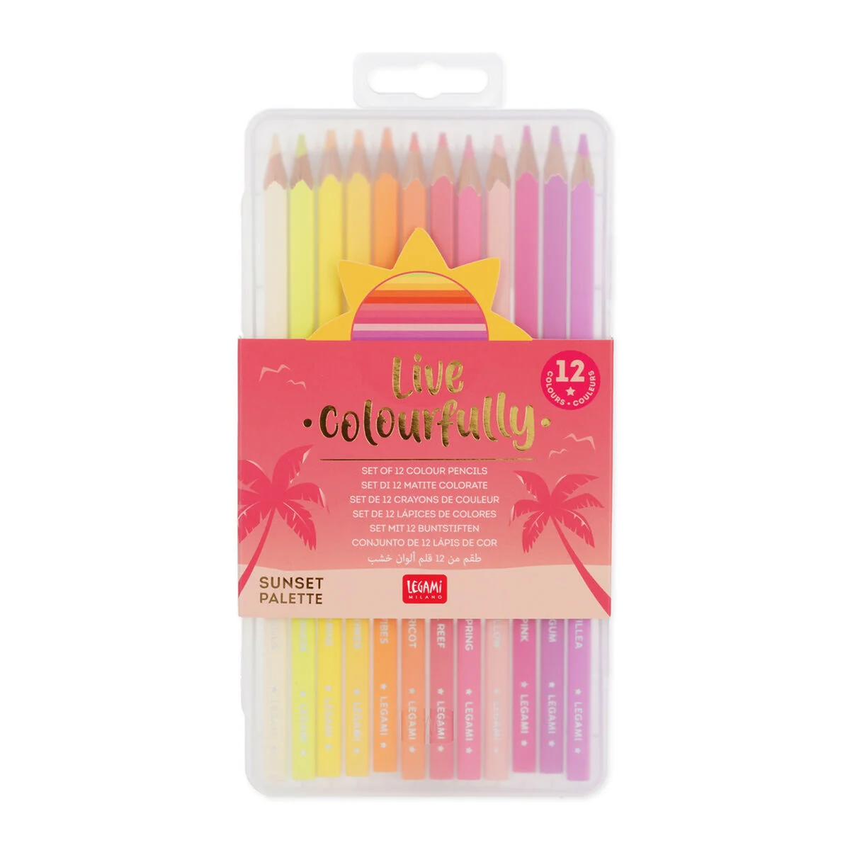 12 Crayons de couleurs Sunset