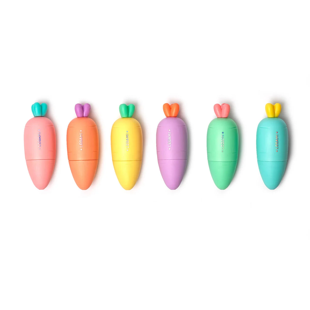 6 mini surligneurs carrotte